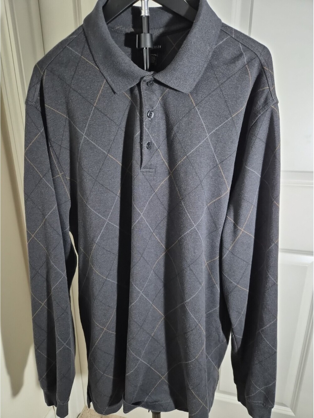Van Heusen 1/4 Button Up Thick Shirt Charcoal Gray 2XLT